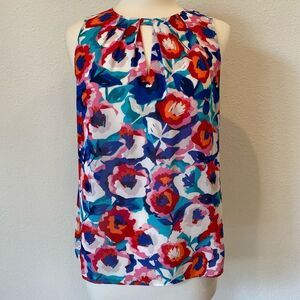 Laundry by Shelli Segal sleeveless floral blouse M